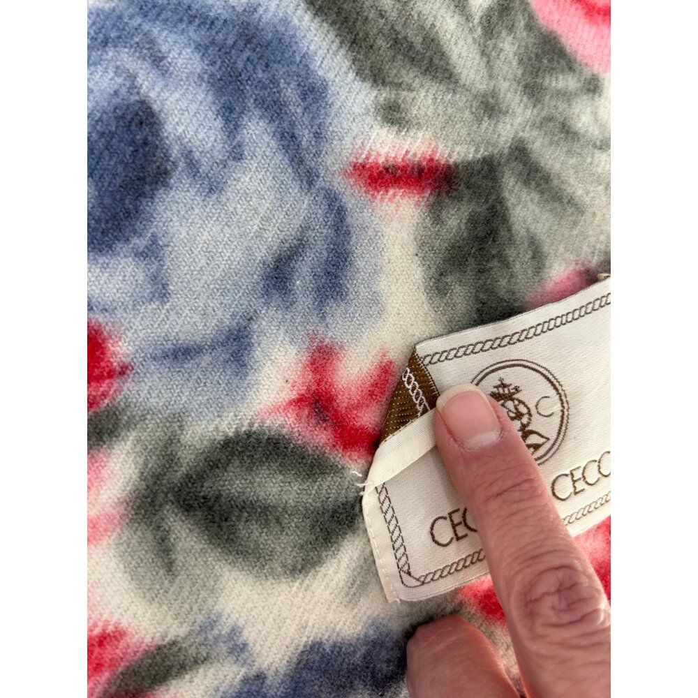 Cecchi E Cecchi Floral Fringed wool throw blanket - Picture 5 of 9